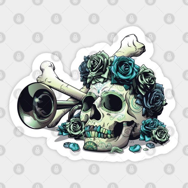 Brass & Bone Sticker by redappletees